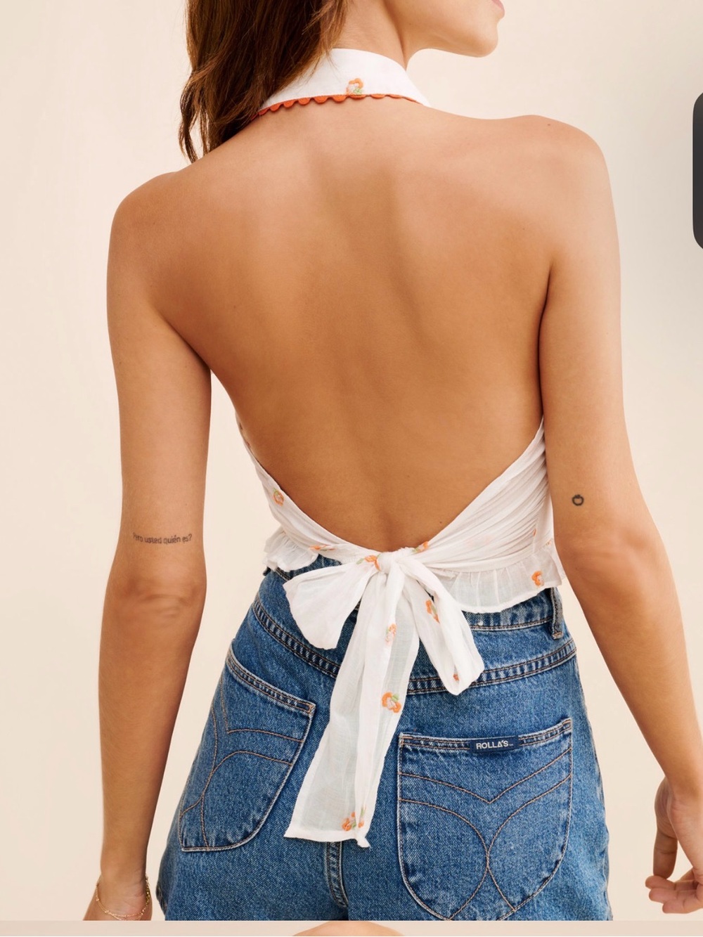 Free People May Embroidered Halter Top - Picture 3 of 6